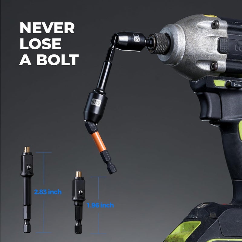 toolant مجموعة مفاتيح صمولة أدوات HVAC، مفك صمولة مغناطيسي SAE قابل للتبادل، 1/4'' 5/16'' 3/8'' 7/16'' 1/2'' لإصلاح السيارات، والأعمال الكهربائية - Image 5